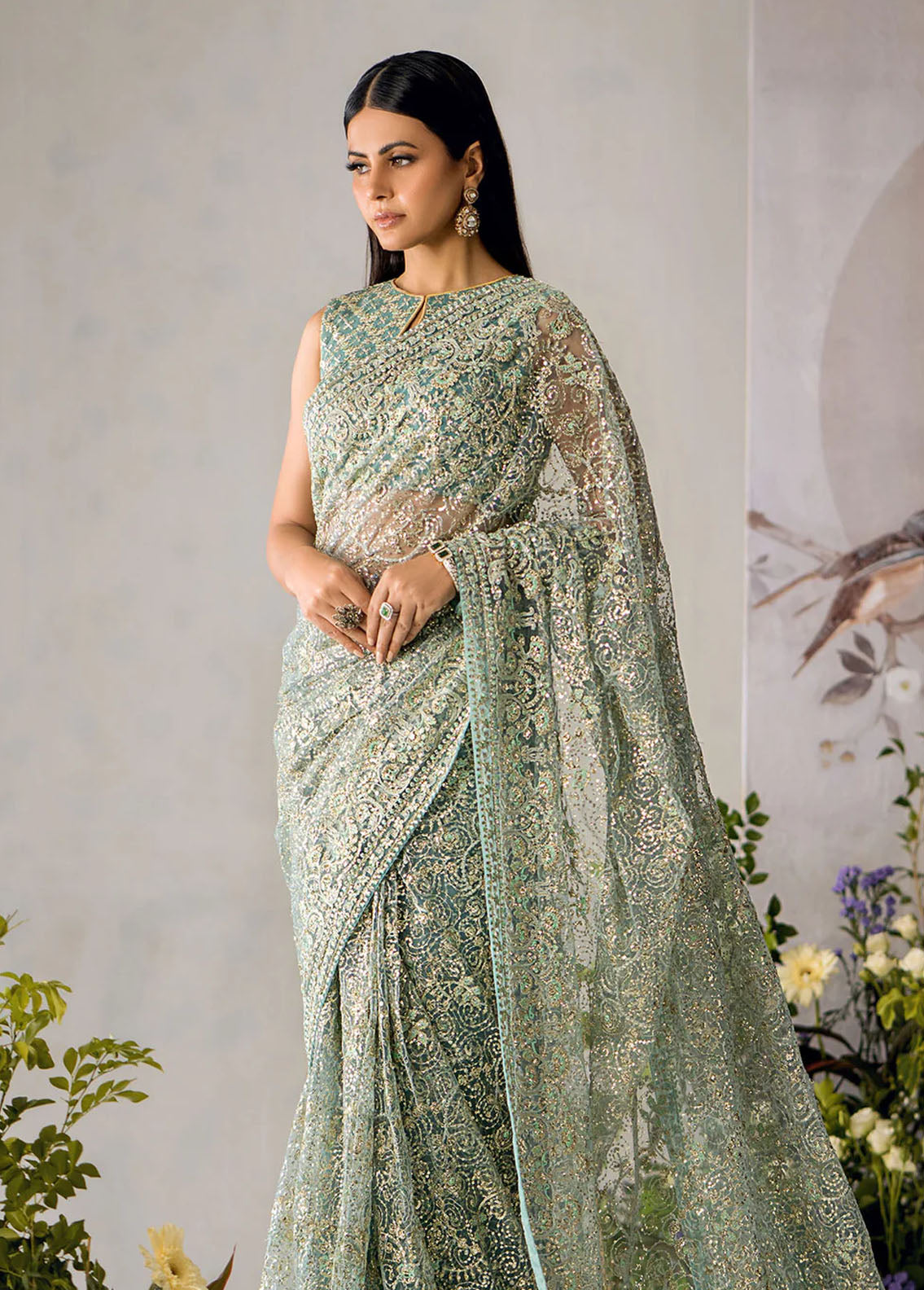 AIK Atelier The Sari Edit Unstitched Collection 2023 Look-01