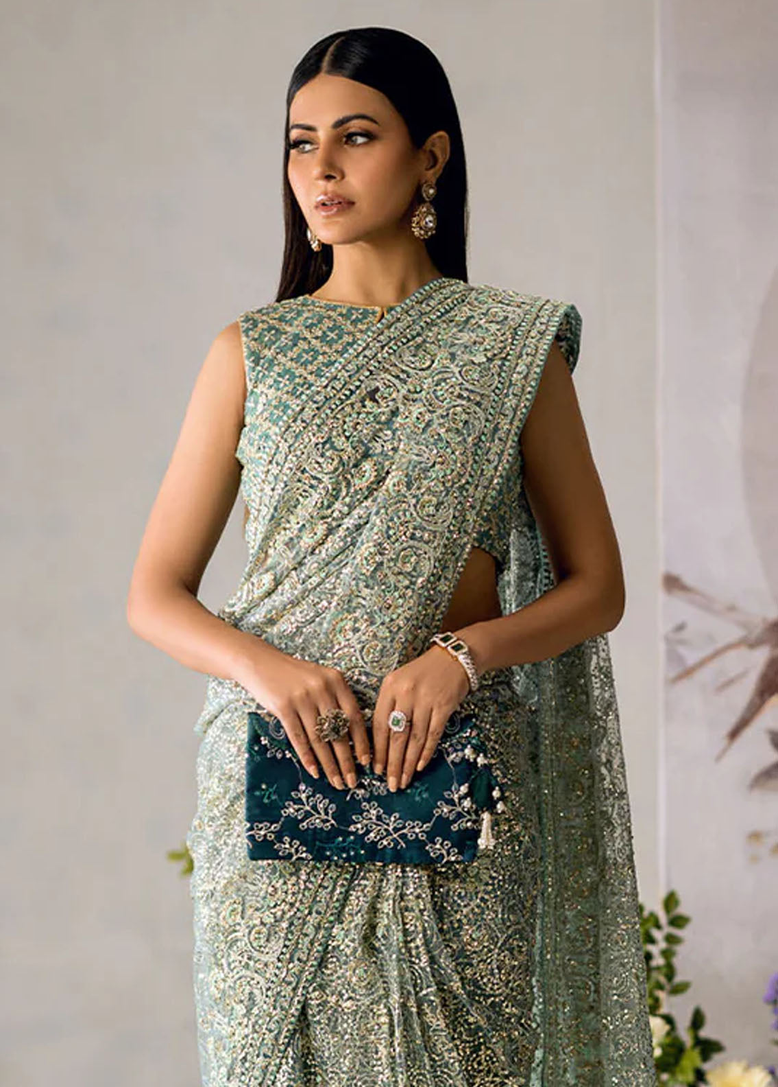 AIK Atelier The Sari Edit Unstitched Collection 2023 Look-01