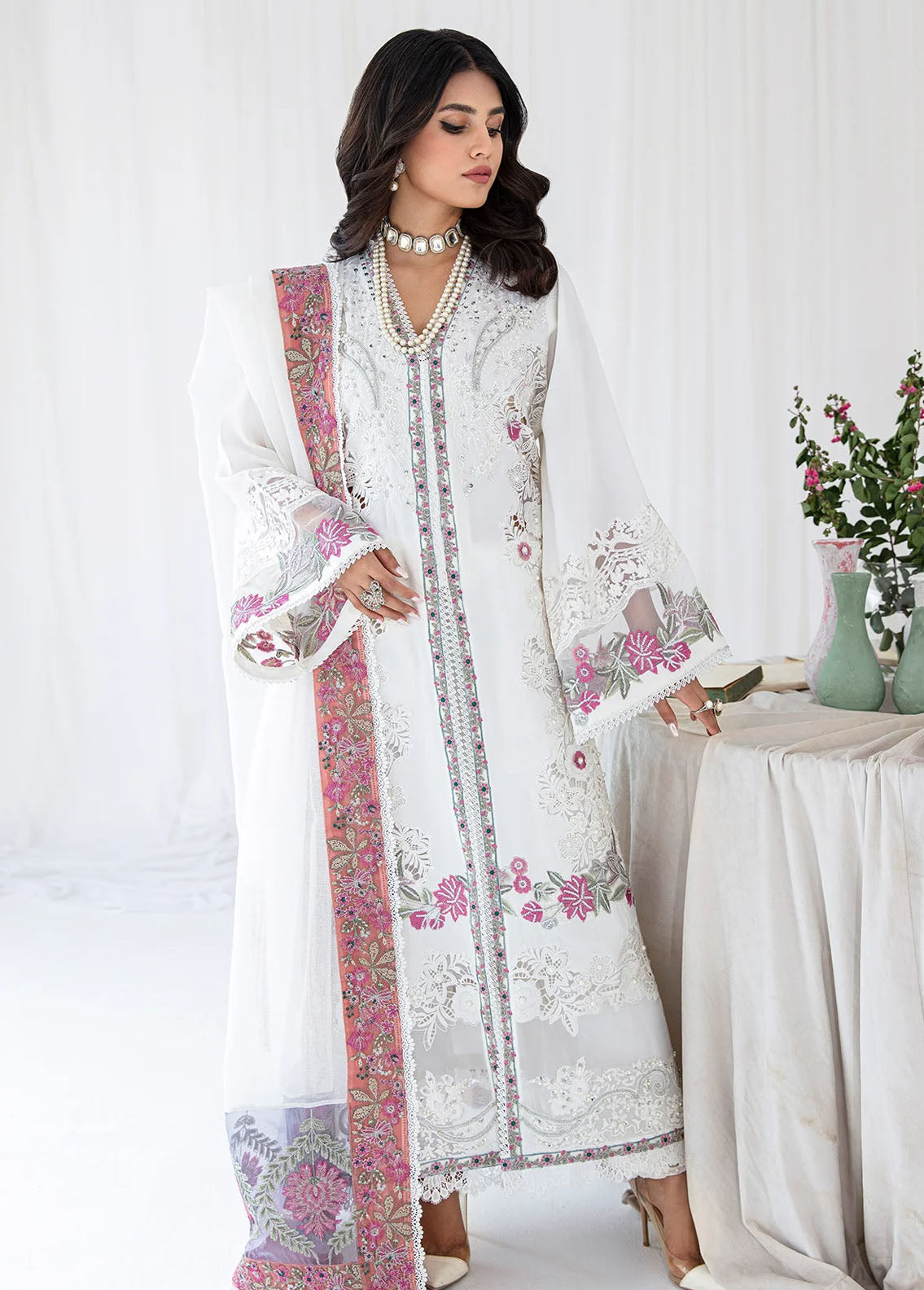 AJR Couture - Abbas Jamil Rajpoot Pret Embroidered Raw silk 4 Piece Suit Whimsical