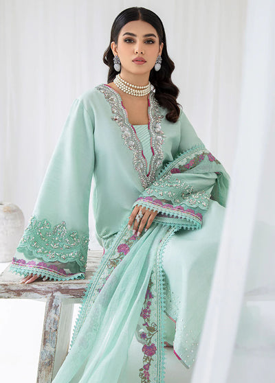 AJR Couture - Abbas Jamil Rajpoot Pret Embroidered Raw silk 3 Piece Suit Nerine