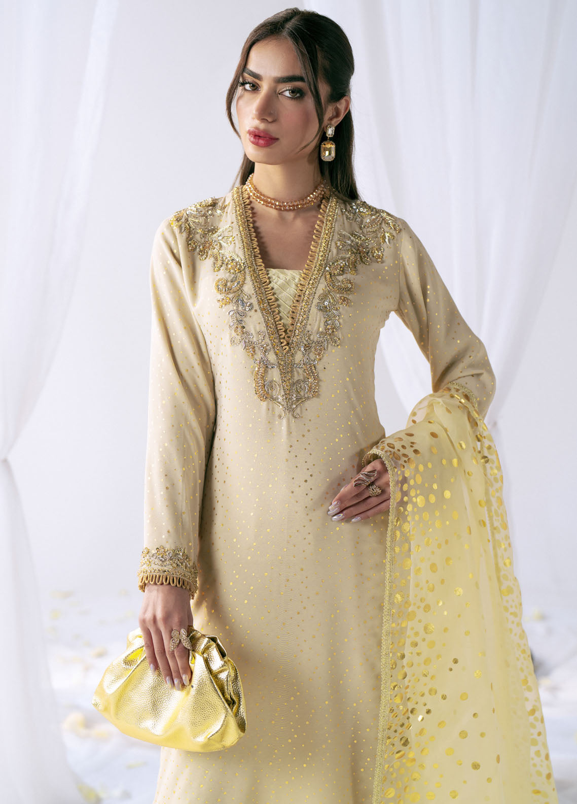 AJR Couture Pret Embroidered Georgette 3 Piece Suit SLUMBER