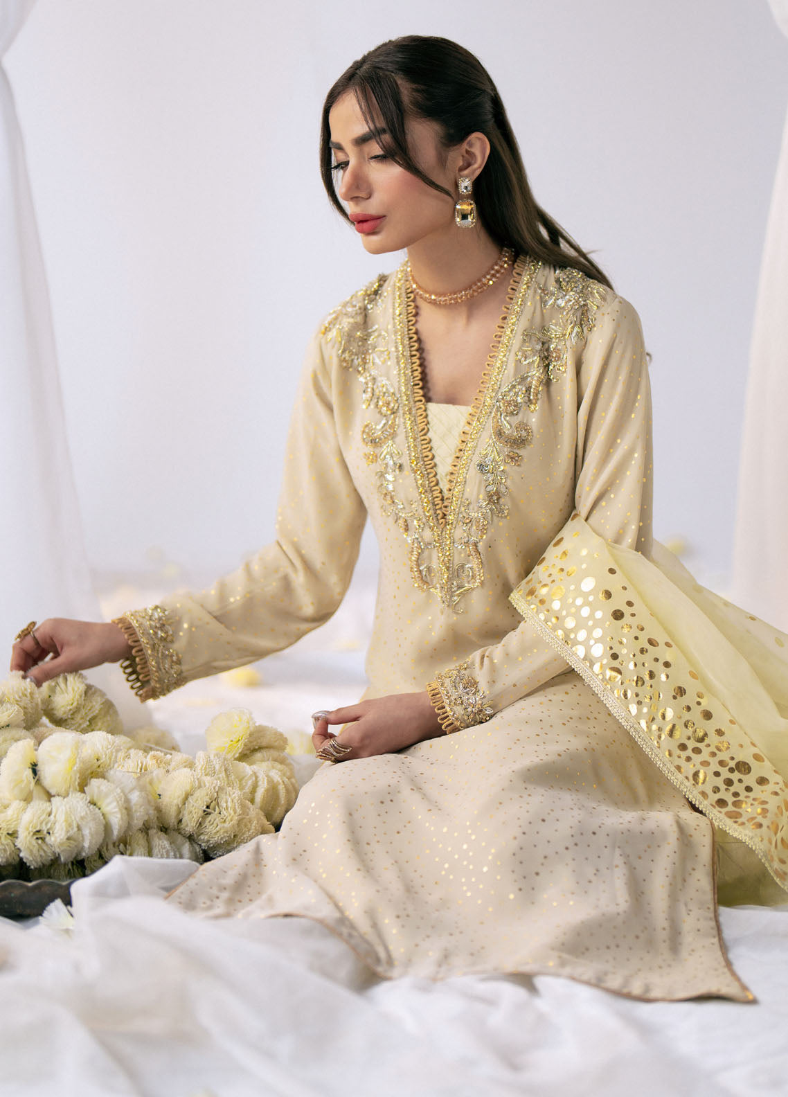 AJR Couture Pret Embroidered Georgette 3 Piece Suit SLUMBER
