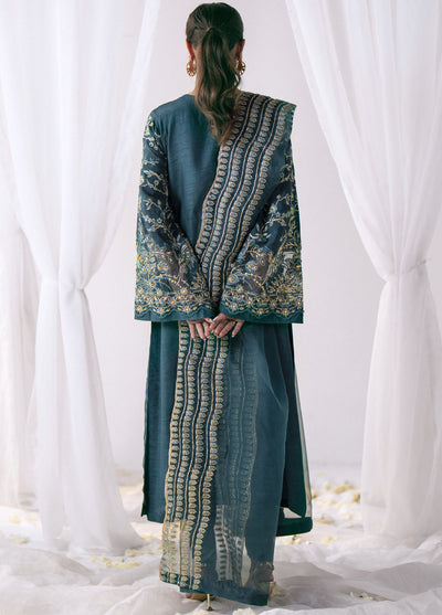 AJR Couture Pret Embroidered Raw Silk 3 Piece Suit NORA