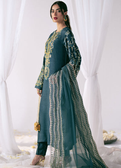 AJR Couture Pret Embroidered Raw Silk 3 Piece Suit NORA