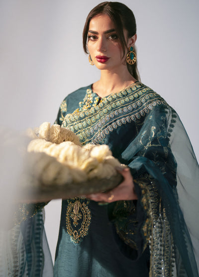 AJR Couture Pret Embroidered Raw Silk 3 Piece Suit NORA