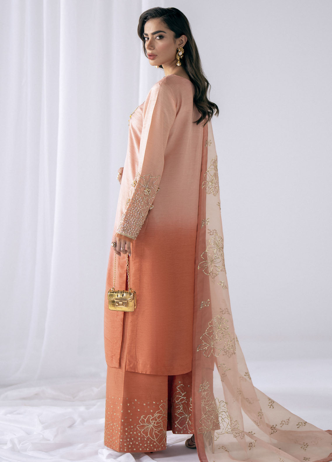 AJR Couture Pret Embroidered Raw Silk 3 Piece Suit RHYTHM