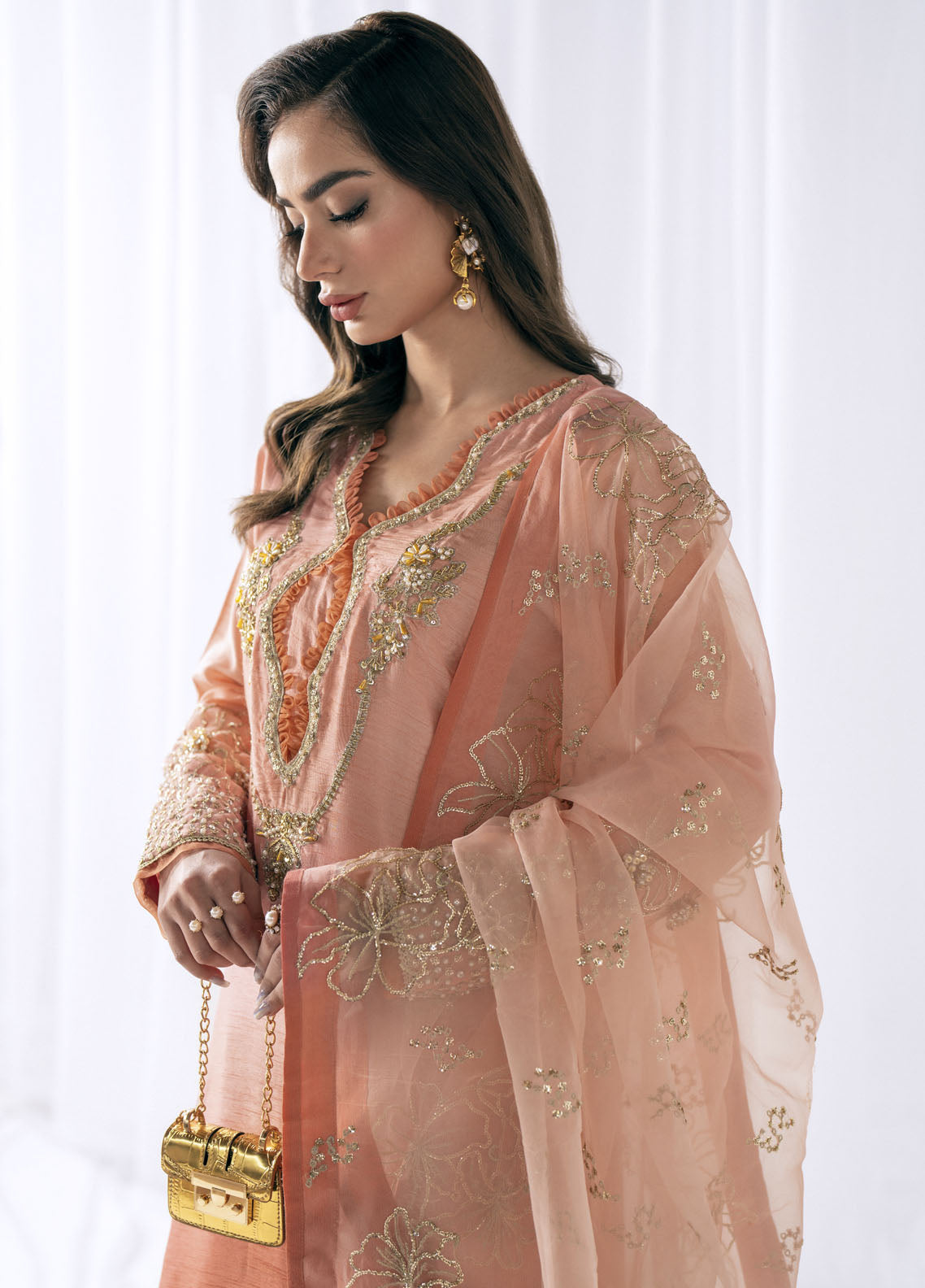 AJR Couture Pret Embroidered Raw Silk 3 Piece Suit RHYTHM