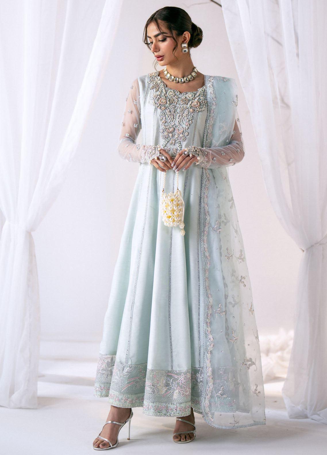 AJR Couture Pret Embroidered Raw Silk 3 Piece Suit STARRY
