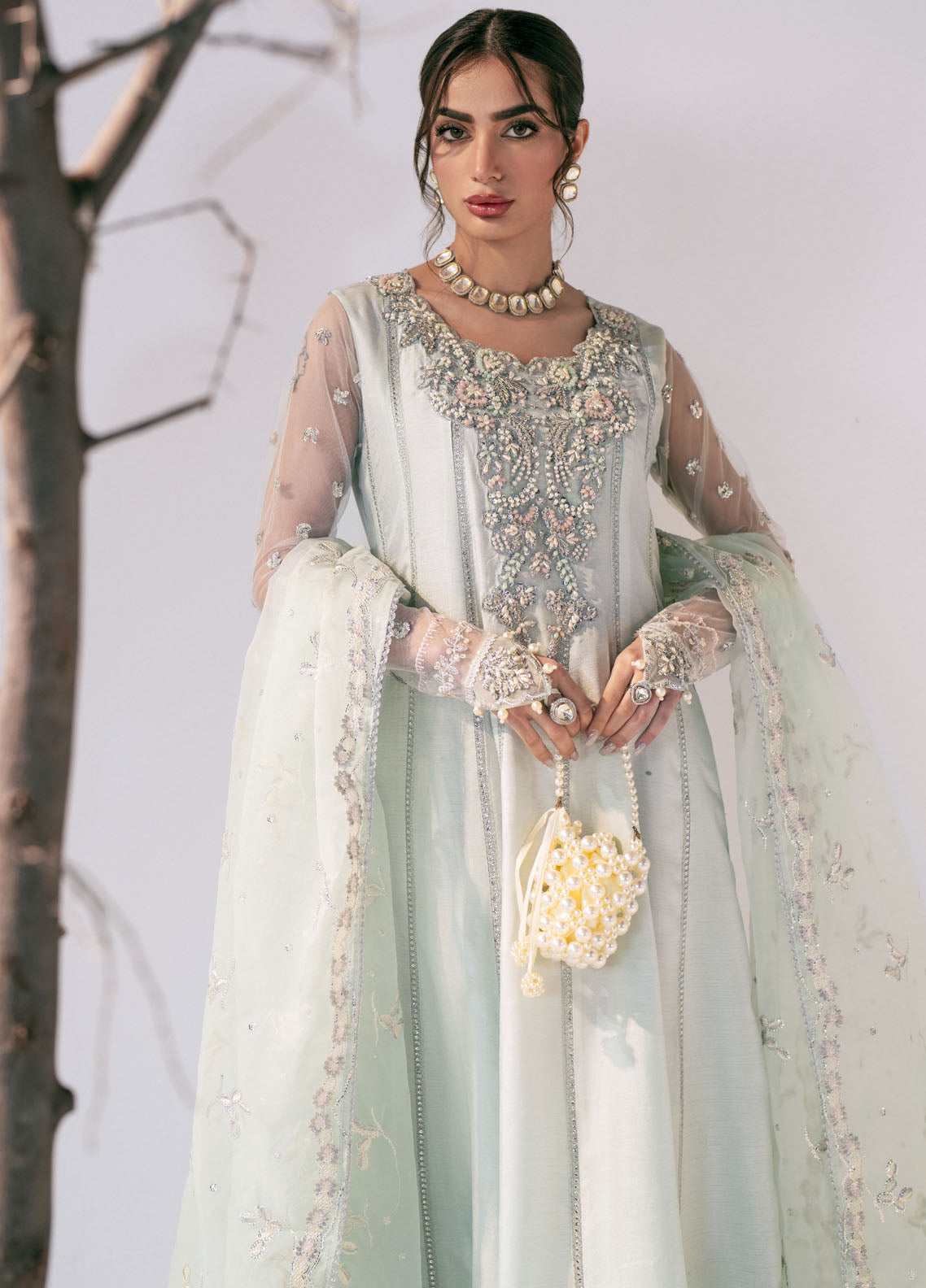 AJR Couture Pret Embroidered Raw Silk 3 Piece Suit STARRY
