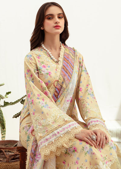 Alif Affordable by Ajr Couture Unstitched Lawn Collection 2024 AFL-05 Sunny Delight