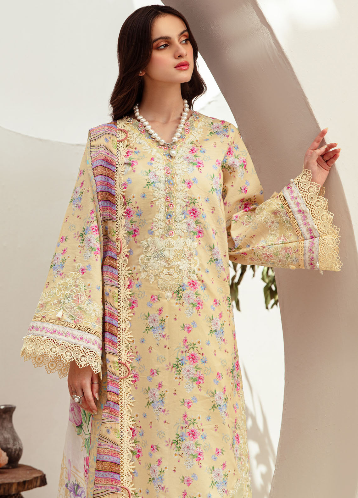 Alif Affordable by Ajr Couture Unstitched Lawn Collection 2024 AFL-05 Sunny Delight