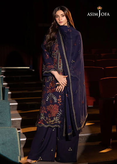 Asim Jofa Embroidered Chiffon Suits Unstitched 3 Piece AJ25LD AJLLF-12