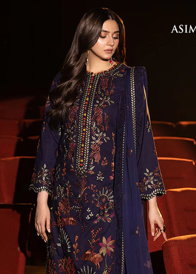 Asim Jofa Embroidered Chiffon Suits Unstitched 3 Piece AJ25LD AJLLF-12