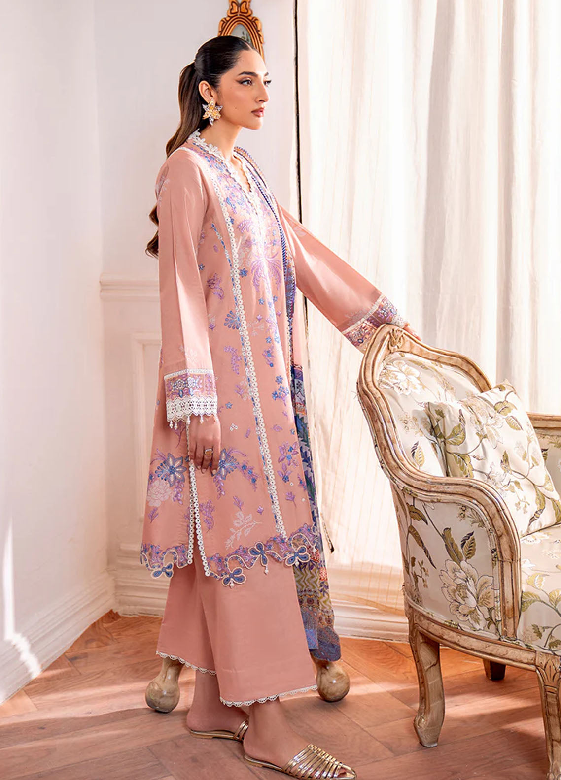 Aezel by Roheenaz Embroidered Cambric Suits Unstitched 3 Piece RNZ25AC D-04 B Wareesha