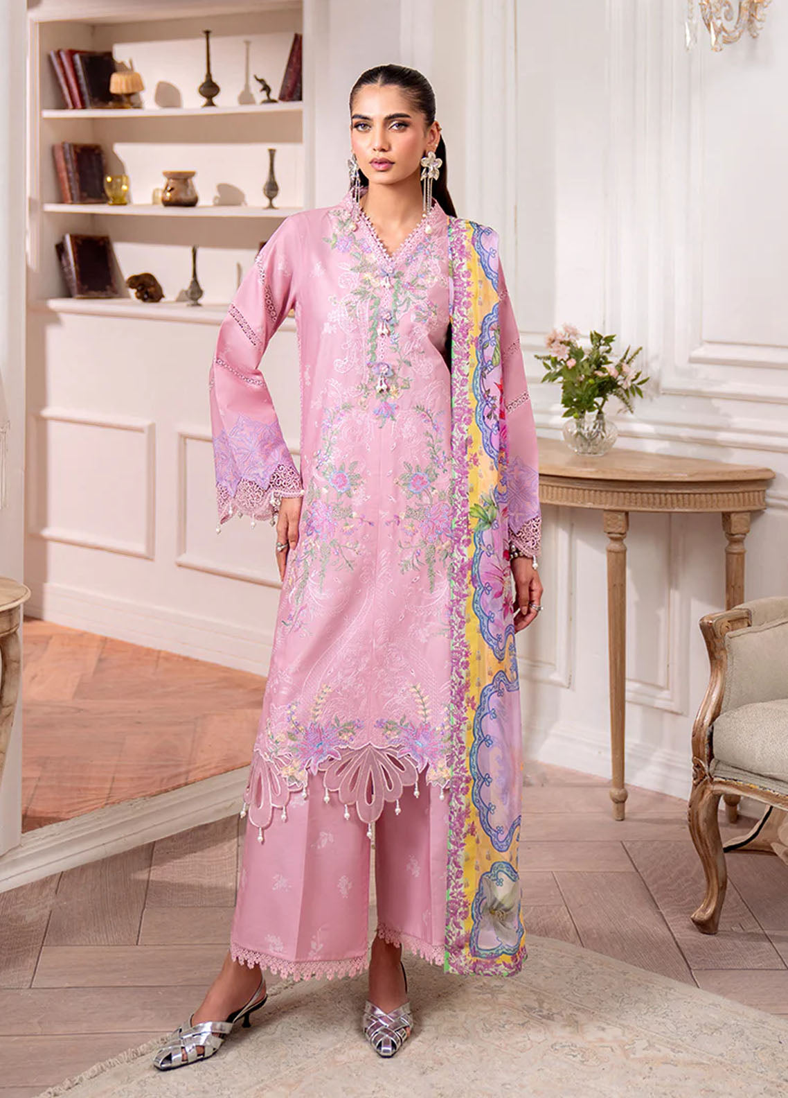 Aezel by Roheenaz Embroidered Cambric Suits Unstitched 3 Piece RNZ25AC D-08 B Evale