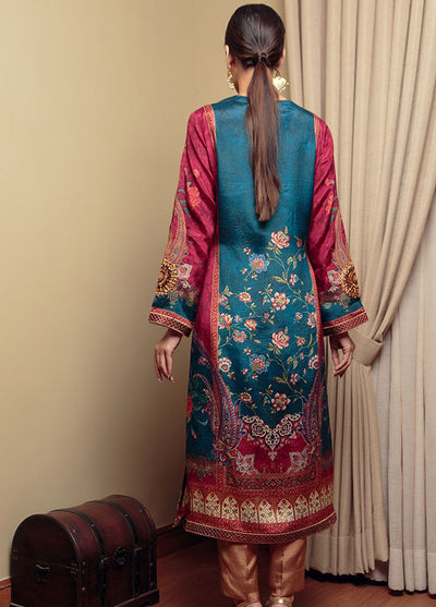 Shamaeel Ansari Pret Luxury Silk Shirt SHA23A Evening Blues