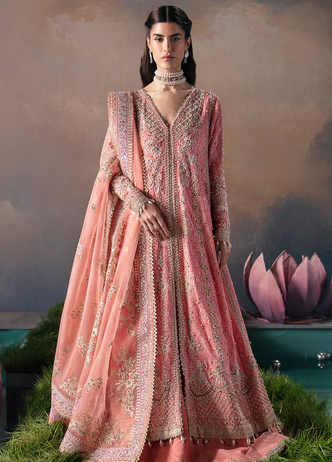 Afrozeh Pret Embroidered 4 Piece Suit Alana