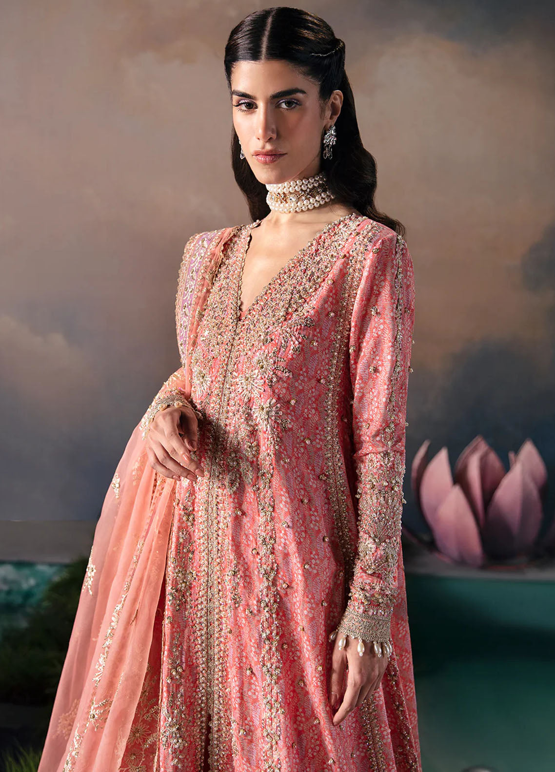 Afrozeh Pret Embroidered 4 Piece Suit Alana