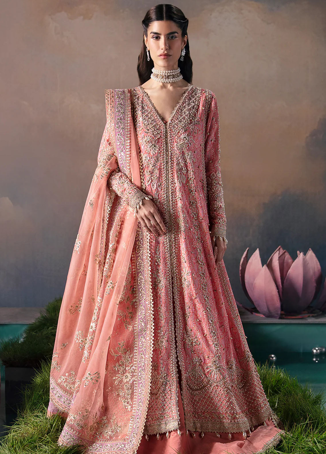 Afrozeh Pret Embroidered 4 Piece Suit Alana