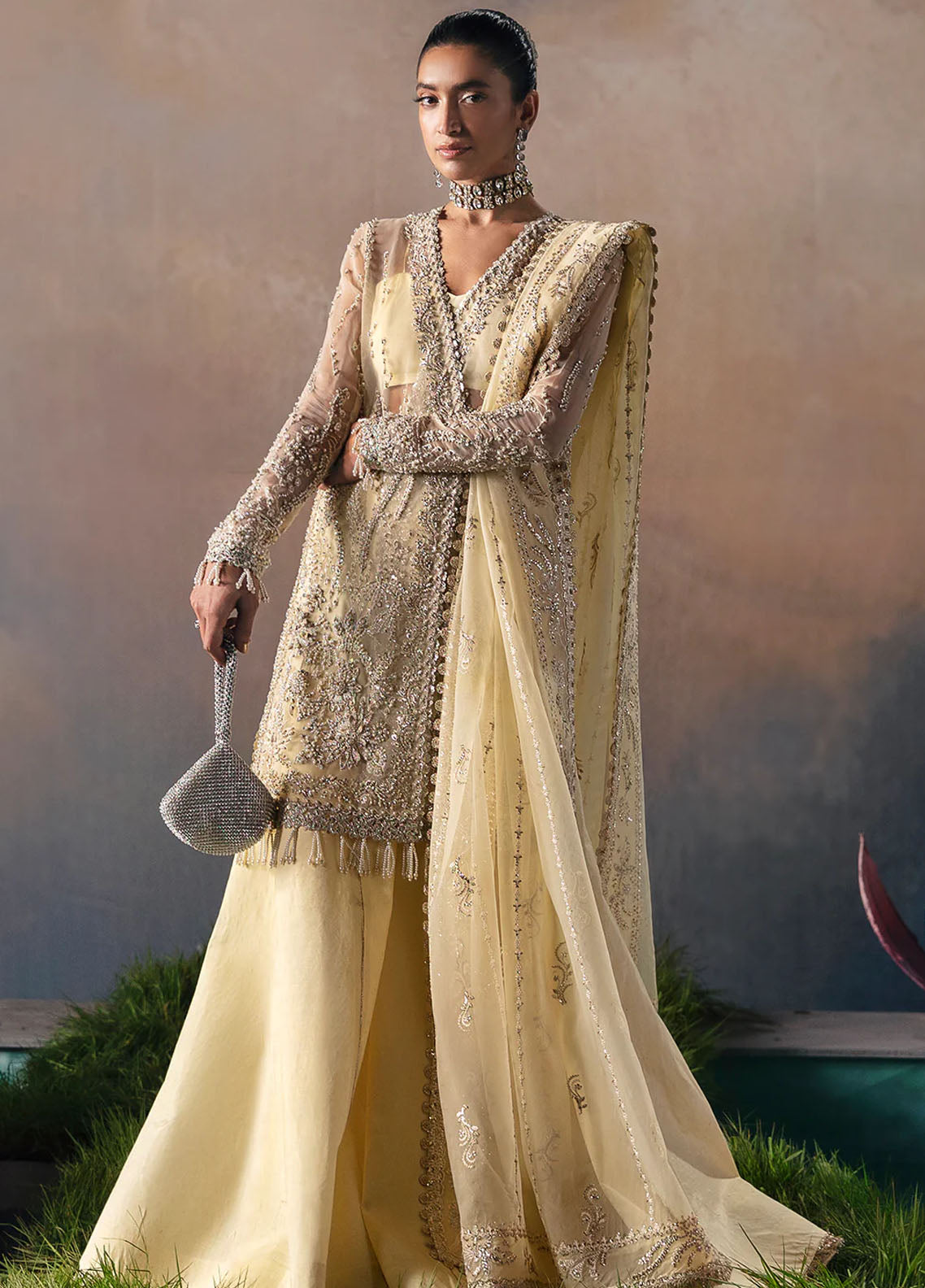 Afrozeh Pret Embroidered 4 Piece Suit Luana