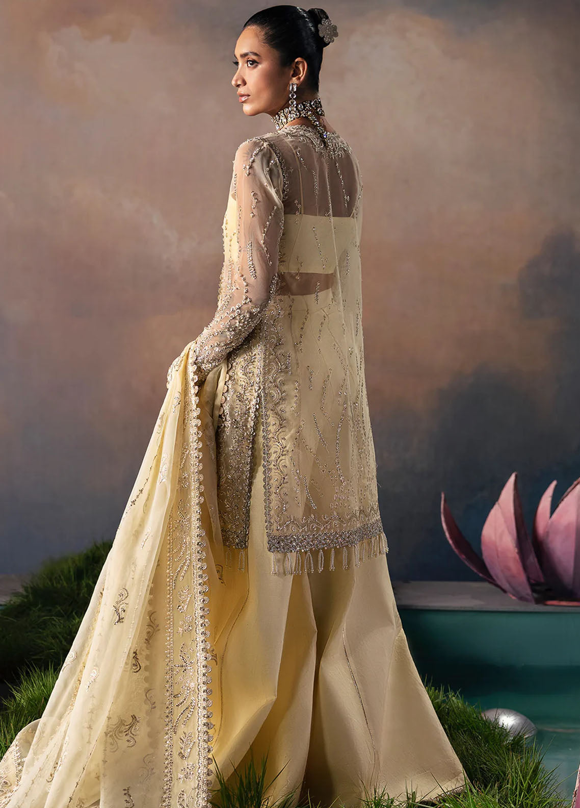 Afrozeh Pret Embroidered 4 Piece Suit Luana