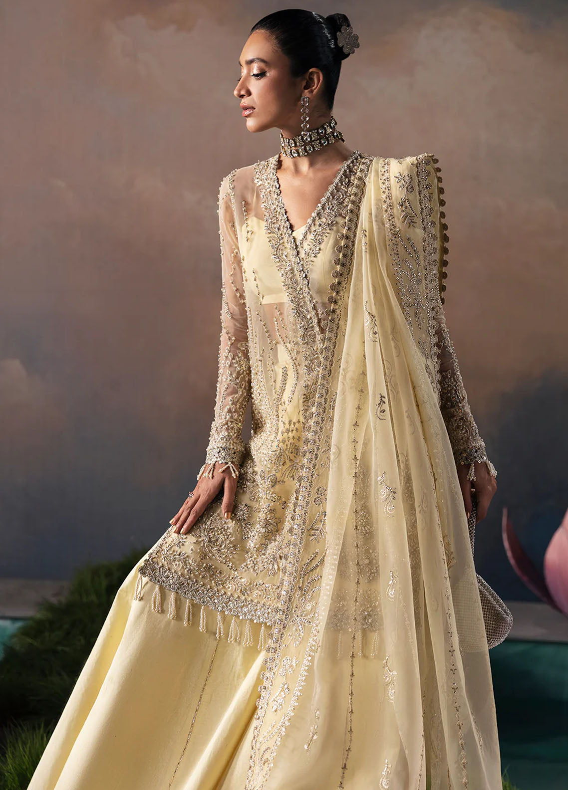 Afrozeh Pret Embroidered 4 Piece Suit Luana