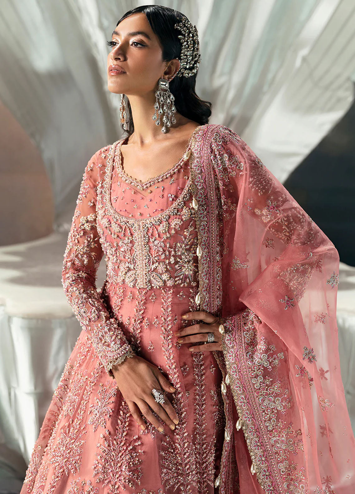 Afrozeh Pret Embroidered Organza 4 Piece Suit Felicia