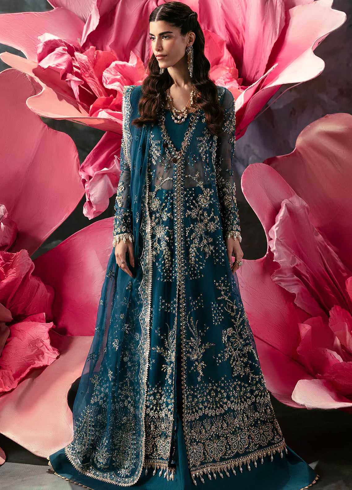 Afrozeh Pret Embroidered Organza 4 Piece Suit Liza