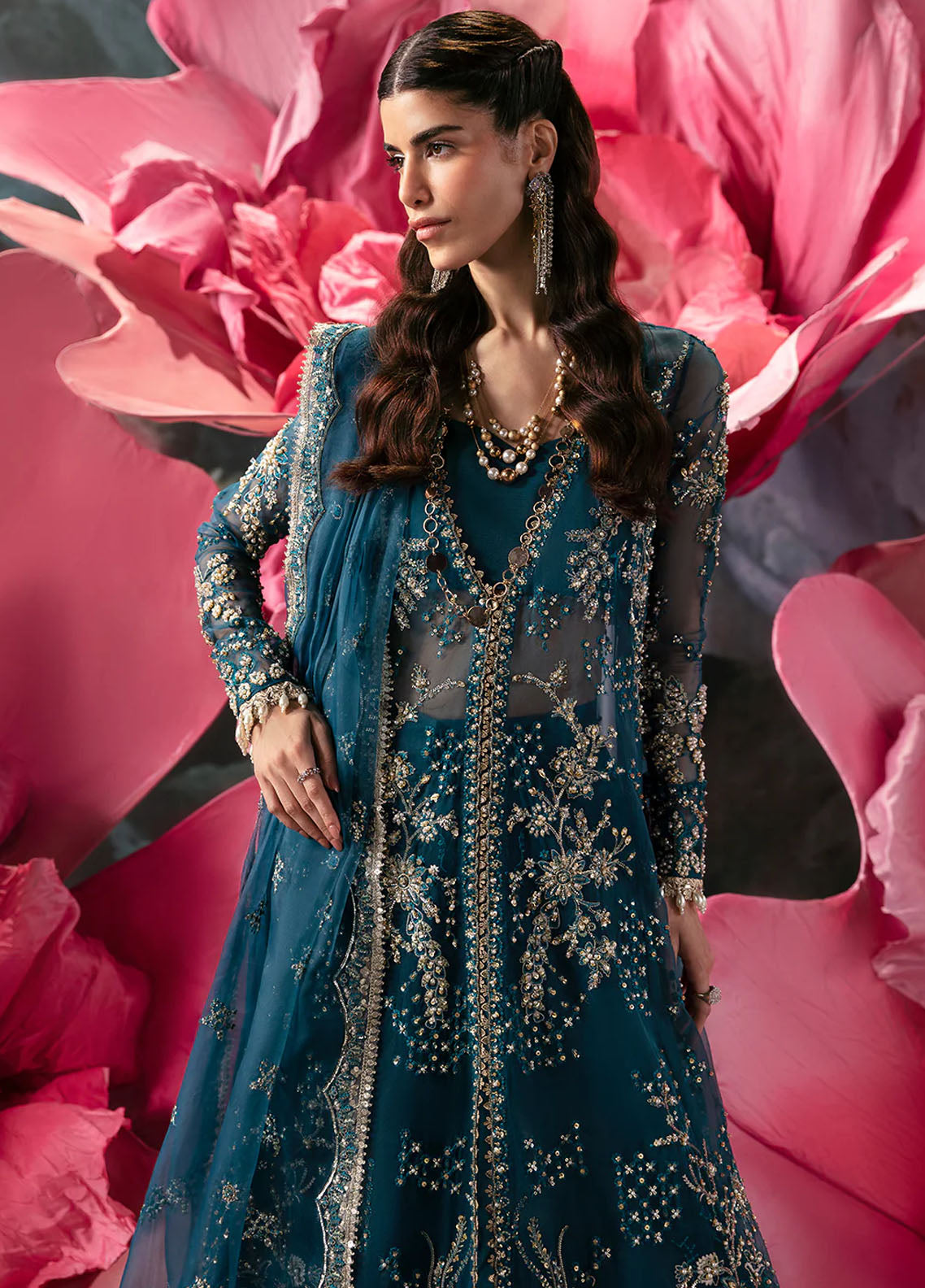 Afrozeh Pret Embroidered Organza 4 Piece Suit Liza