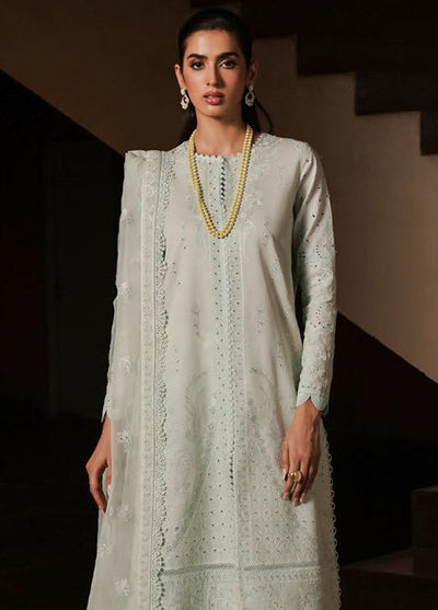 Afrozeh Festive Unstitched Chikankari Lawn Collection 2024 Celadon