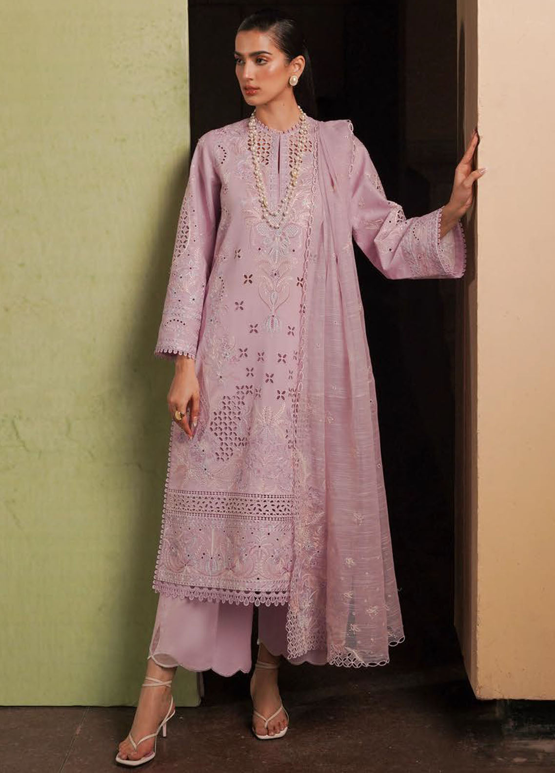 Afrozeh Festive Unstitched Chikankari Lawn Collection 2024 Thistle