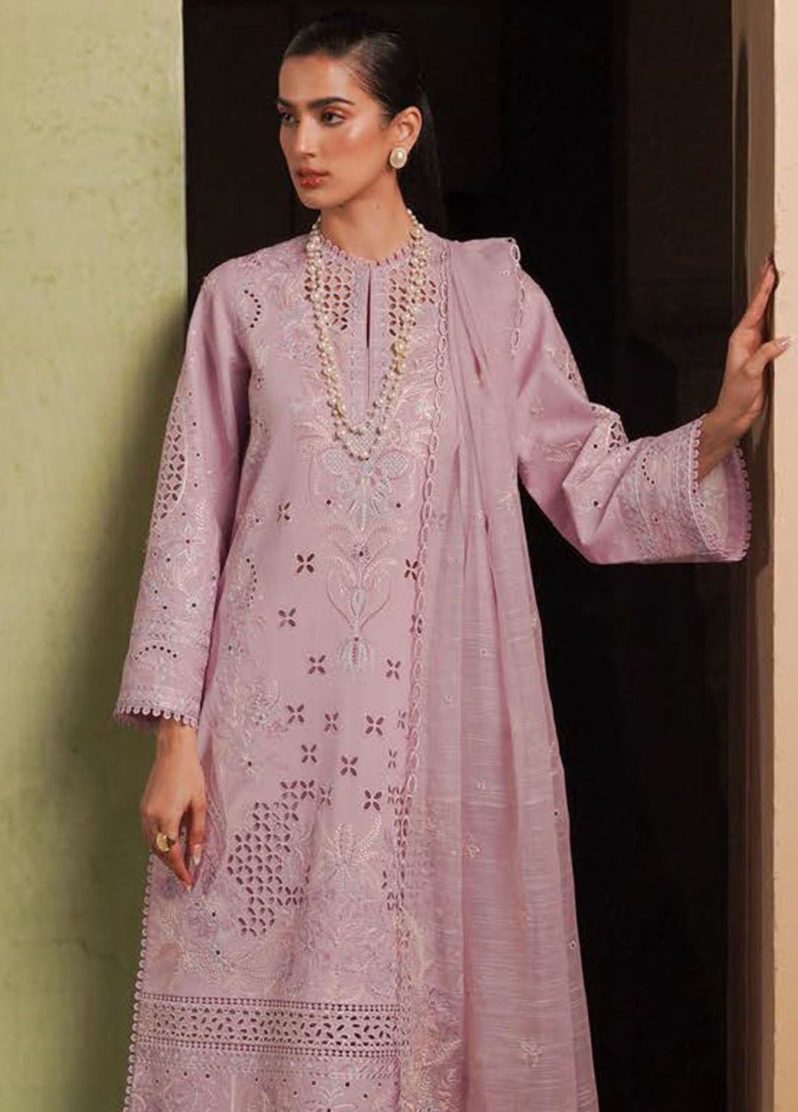 Afrozeh Festive Unstitched Chikankari Lawn Collection 2024 Thistle