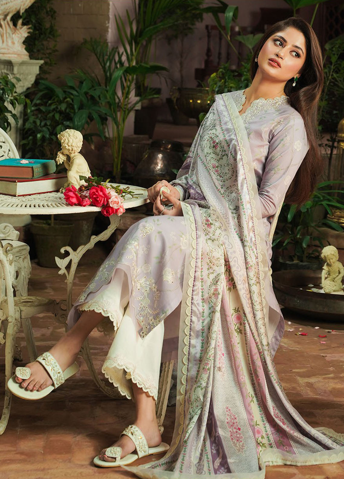 Afsanah by Seran Unstitched Lawn Collection 2024 D-07 Mishal