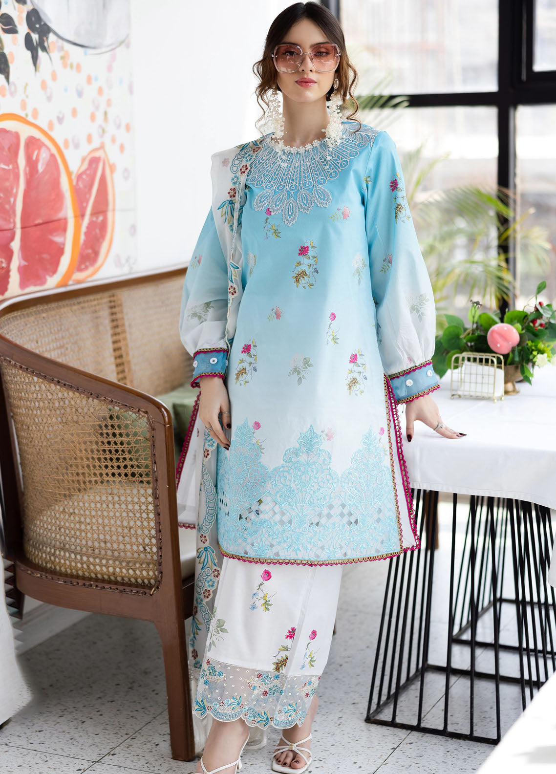 Afterhours by Mahnur Embroidered Lawn Suits Unstitched 3 Piece MN25AH D-11 Pastel Pop