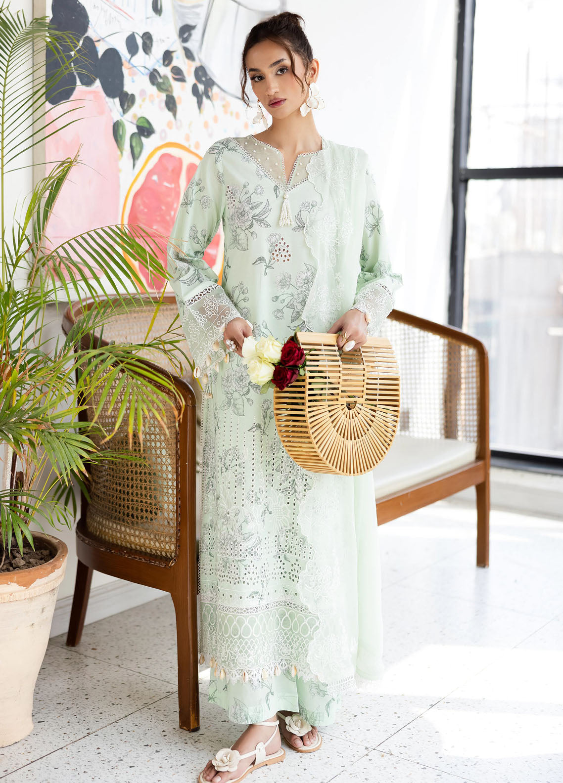 Afterhours by Mahnur Embroidered Lawn Suits Unstitched 3 Piece MN25AH D-4 Mint Mirage