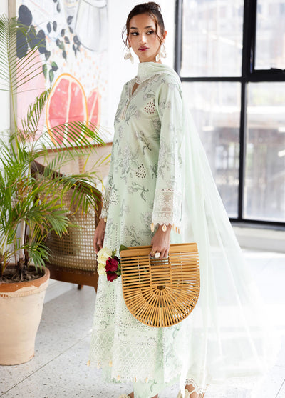 Afterhours by Mahnur Embroidered Lawn Suits Unstitched 3 Piece MN25AH D-4 Mint Mirage