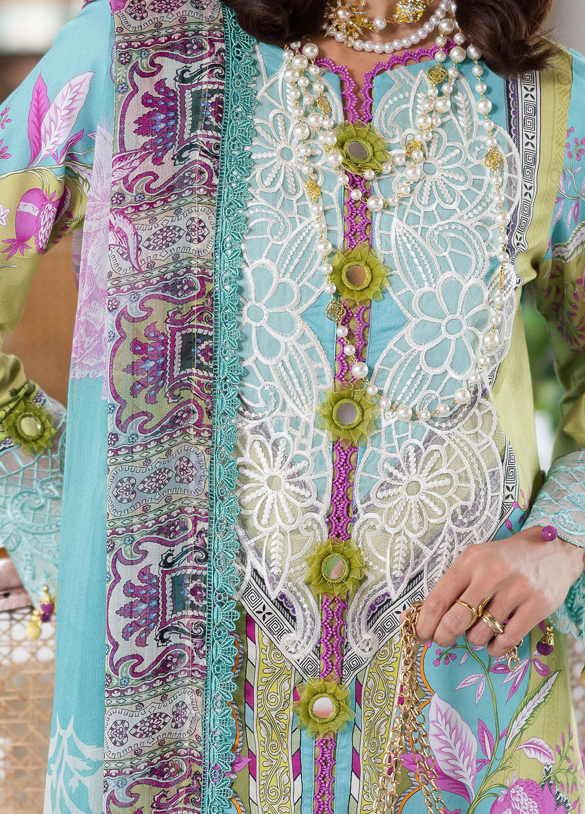 Afterhours by Mahnur Embroidered Lawn Suits Unstitched 3 Piece MN25AH D-7 Citrus Glow