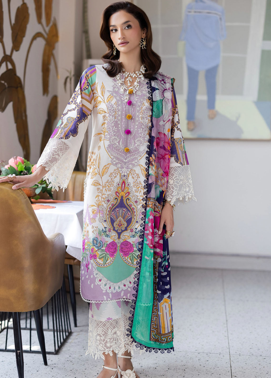 Afterhours by Mahnur Embroidered Lawn Suits Unstitched 3 Piece MN25AH D-9 Sugar Rush