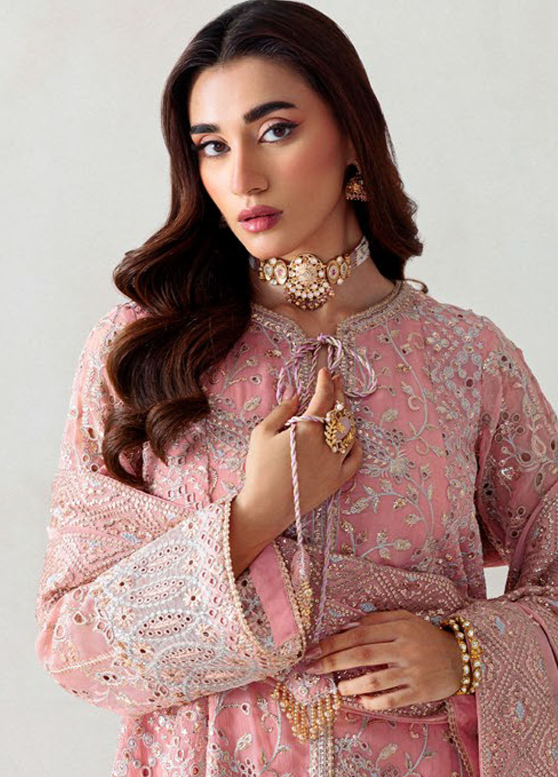 Aik Atelier Embroidered Chiffon Suits Unstitched 3 Piece AIK25UF D-02
