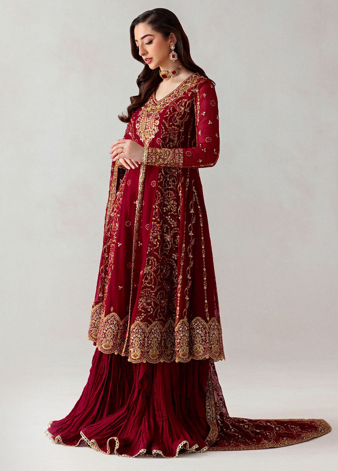 Aik Atelier Embroidered Chiffon Suits Unstitched 3 Piece AIK25UF D-06 D-06