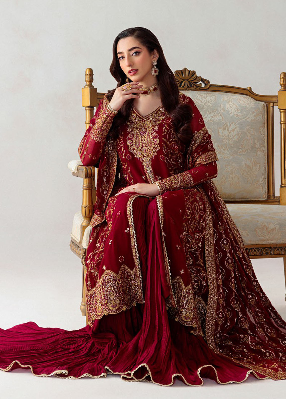 Aik Atelier Embroidered Chiffon Suits Unstitched 3 Piece AIK25UF D-06 D-06