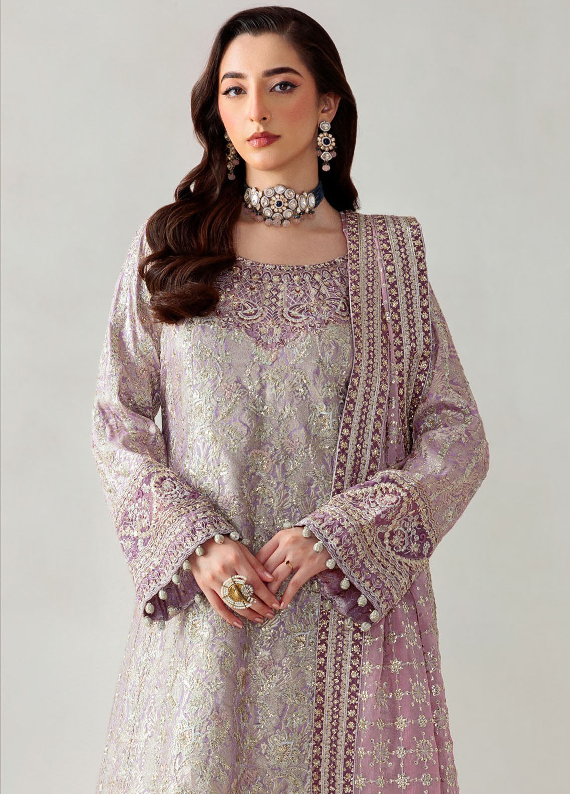 Aik Atelier Embroidered Jamawar Suits Unstitched 3 Piece AIK25UF D-05