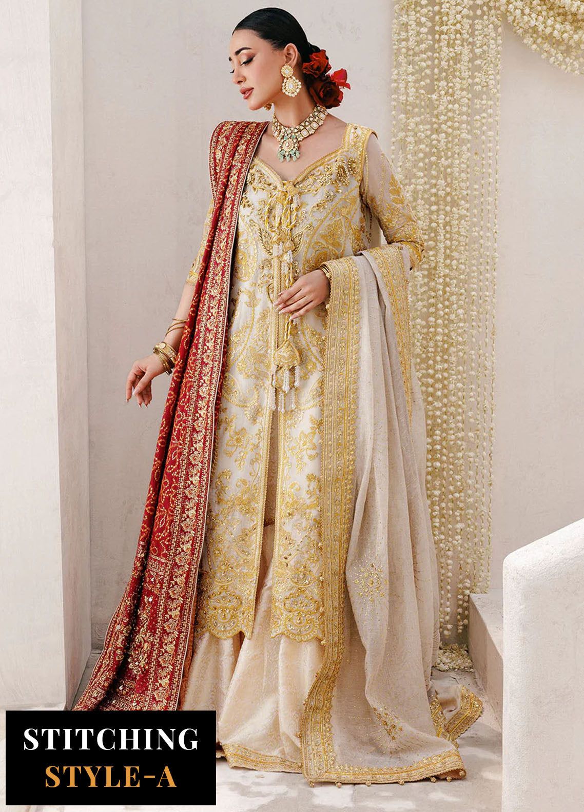 Aik Atelier Embroidered Khaadi Net Suits Unstitched 3 Piece AIK25WU D-03