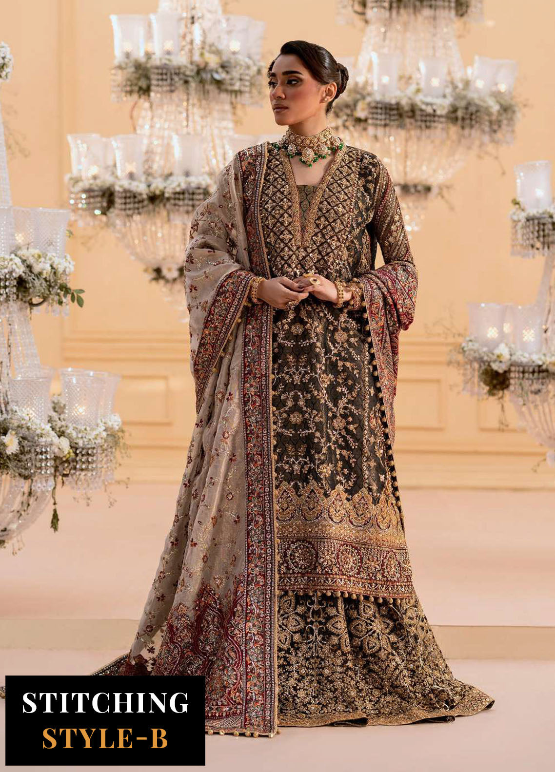 Aik Atelier Embroidered Organza Suit Unstitched 3 Piece Look-04