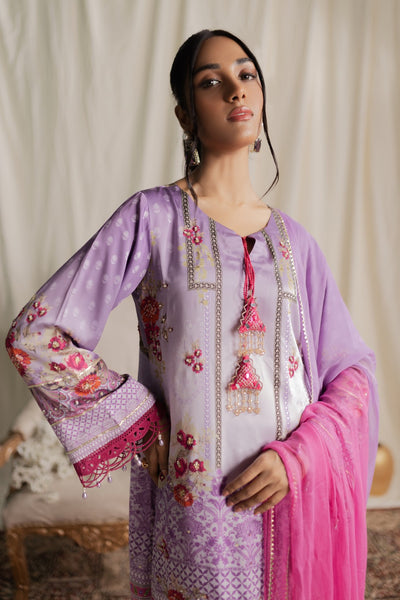 Aisha Fatema Pret Printed Silk 3 Piece Suit Orchid