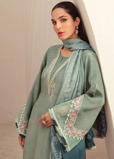 Ajr Couture Pret Embroidered Raw Silk 3 Piece Suit Raya