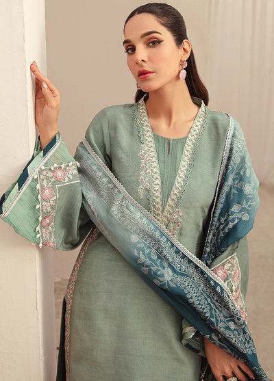 Ajr Couture Pret Embroidered Raw Silk 3 Piece Suit Raya