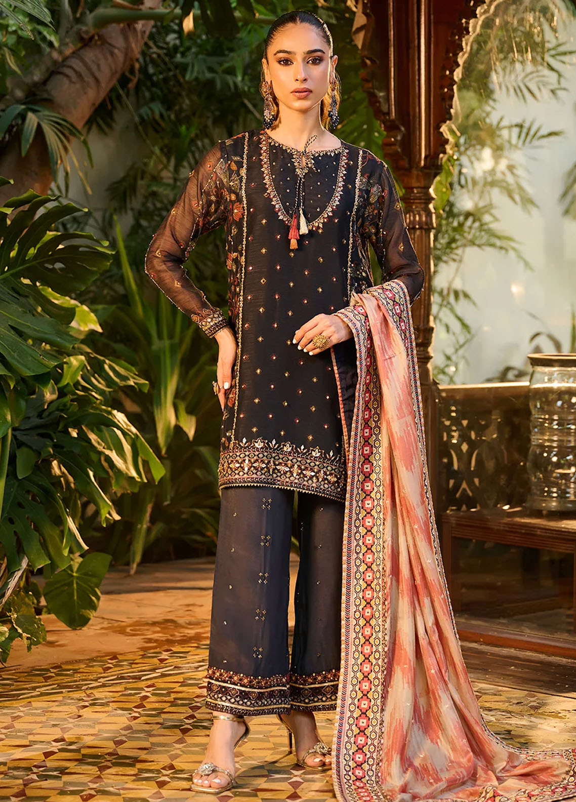 Dhanak Pret Luxury Munar 4 Piece Suit HF-3005 Navy Blue