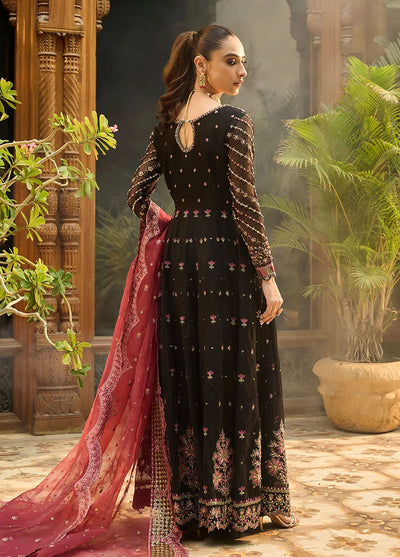 Dhanak Pret Luxury Khaadi Net 4 Piece Suit HF-3007 Black