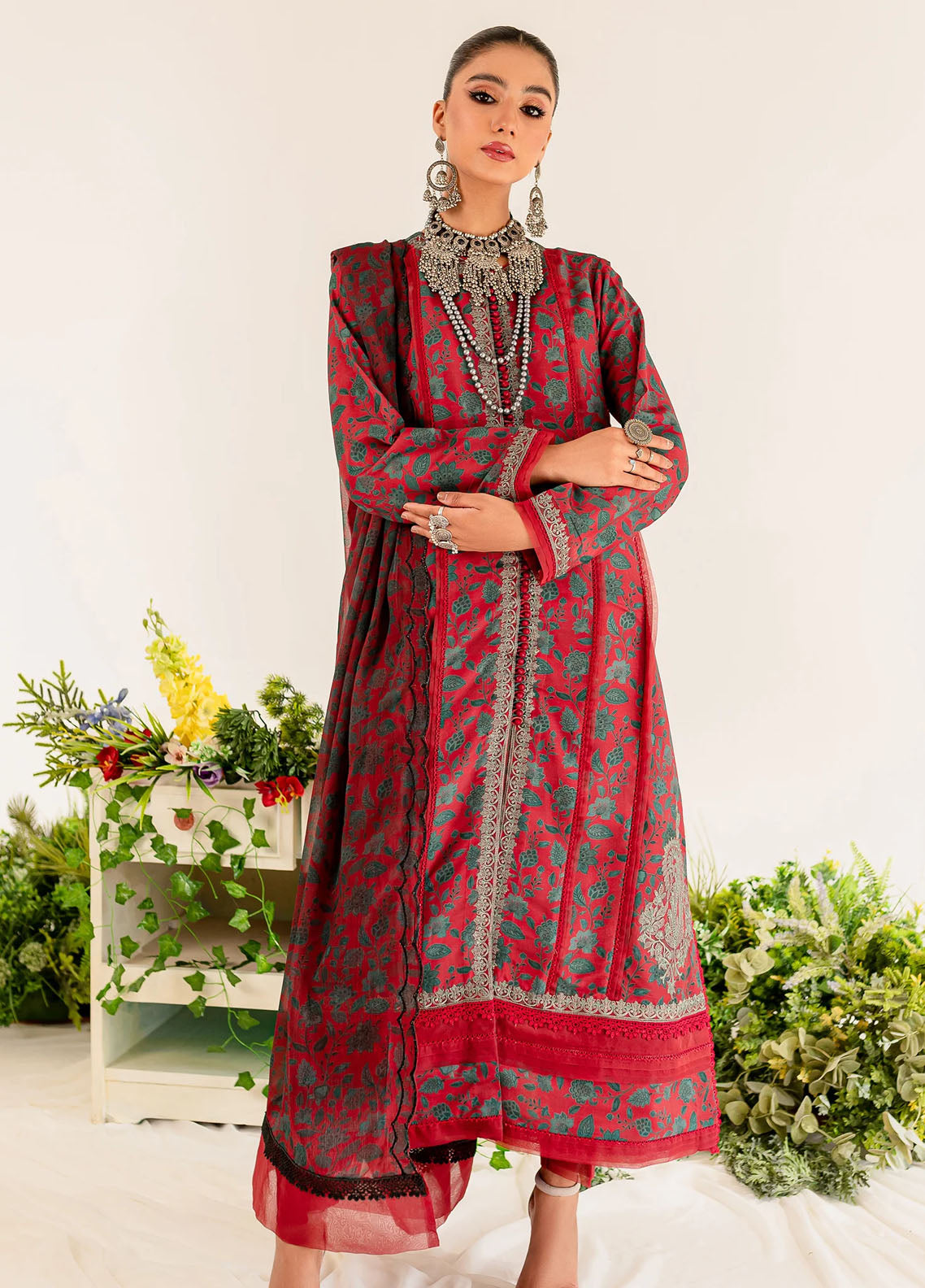 Aleena By Maryum N Maria Fusion Prints Lawn Collection 2023 MLFD167 Ruby